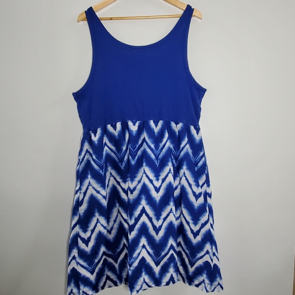 Gap Brand Blue & White lined midi tank dress Size XXL - Picture 5 of 7